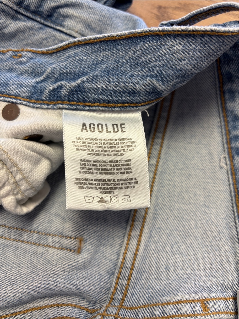 Agolde Dame Light Blue Wide Leg High-Rise Jeans - Picture 4 of 5